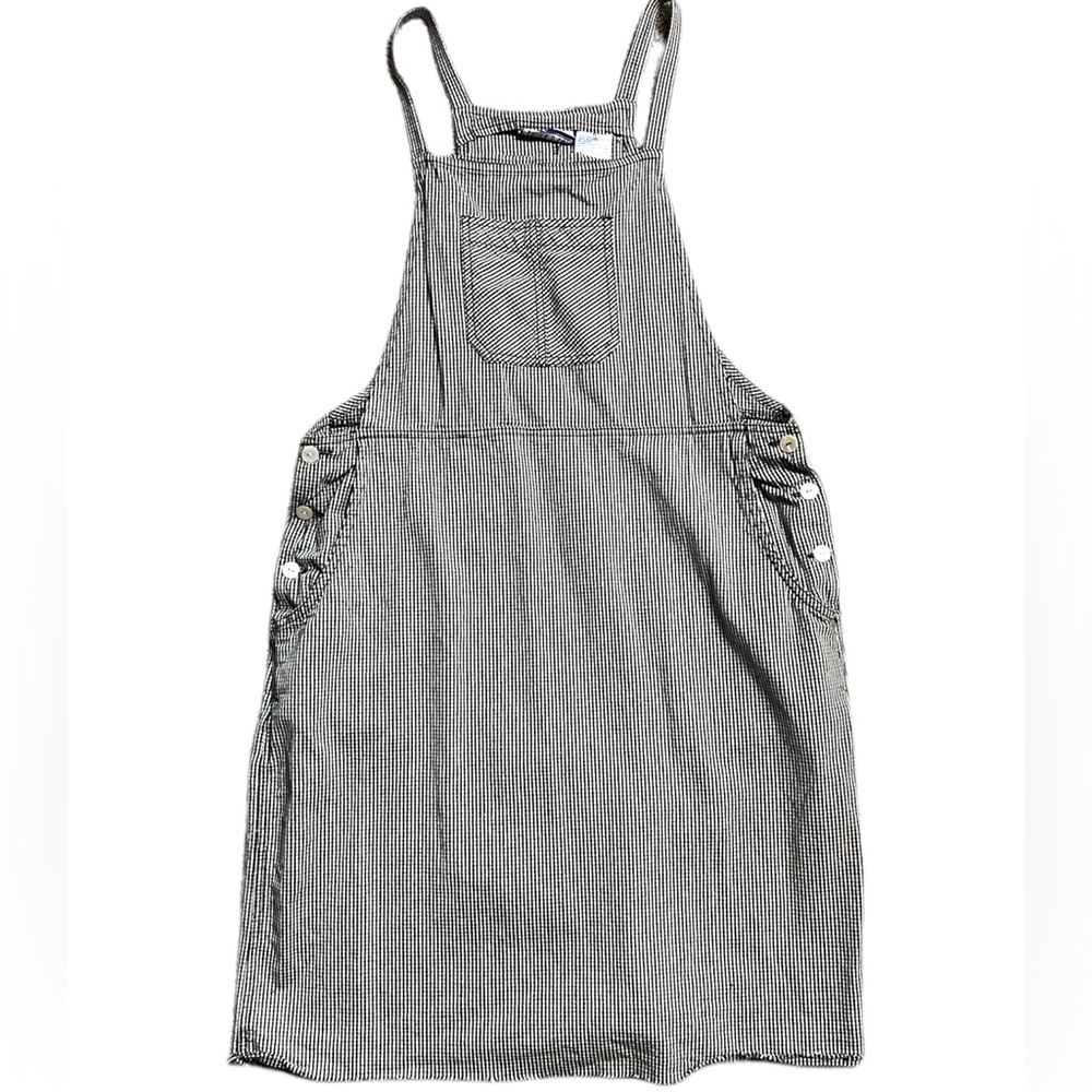 Black and White Gingham Overall Dress